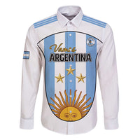 Custom Argentina Football Family Matching Off Shoulder Short Dress and Hawaiian Shirt Vamos Vamos Argentina