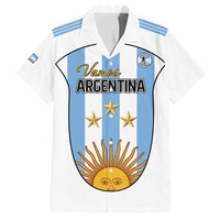 Custom Argentina Football Family Matching Puletasi and Hawaiian Shirt Vamos Vamos Argentina