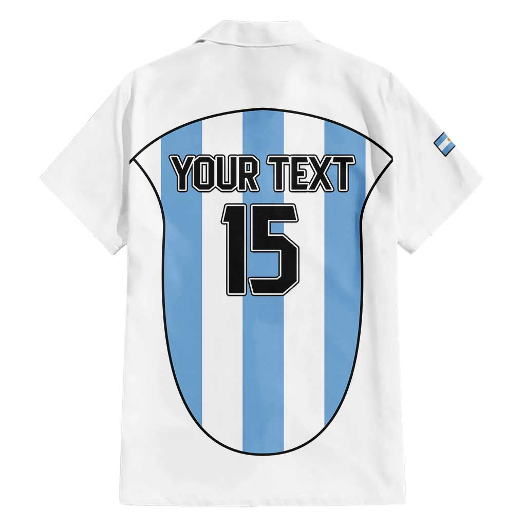 Custom Argentina Football Family Matching Short Sleeve Bodycon Dress and Hawaiian Shirt Vamos Vamos Argentina