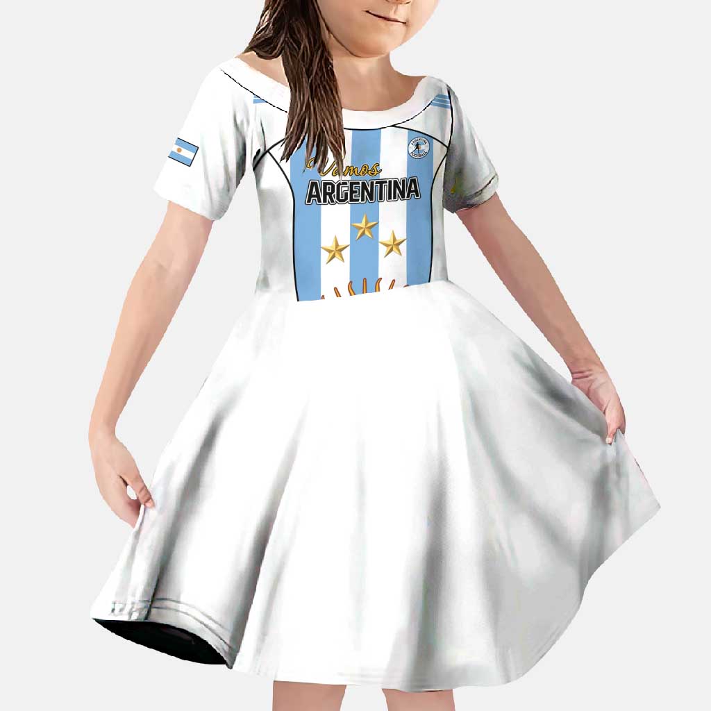 Custom Argentina Football Family Matching Summer Maxi Dress and Hawaiian Shirt Vamos Vamos Argentina