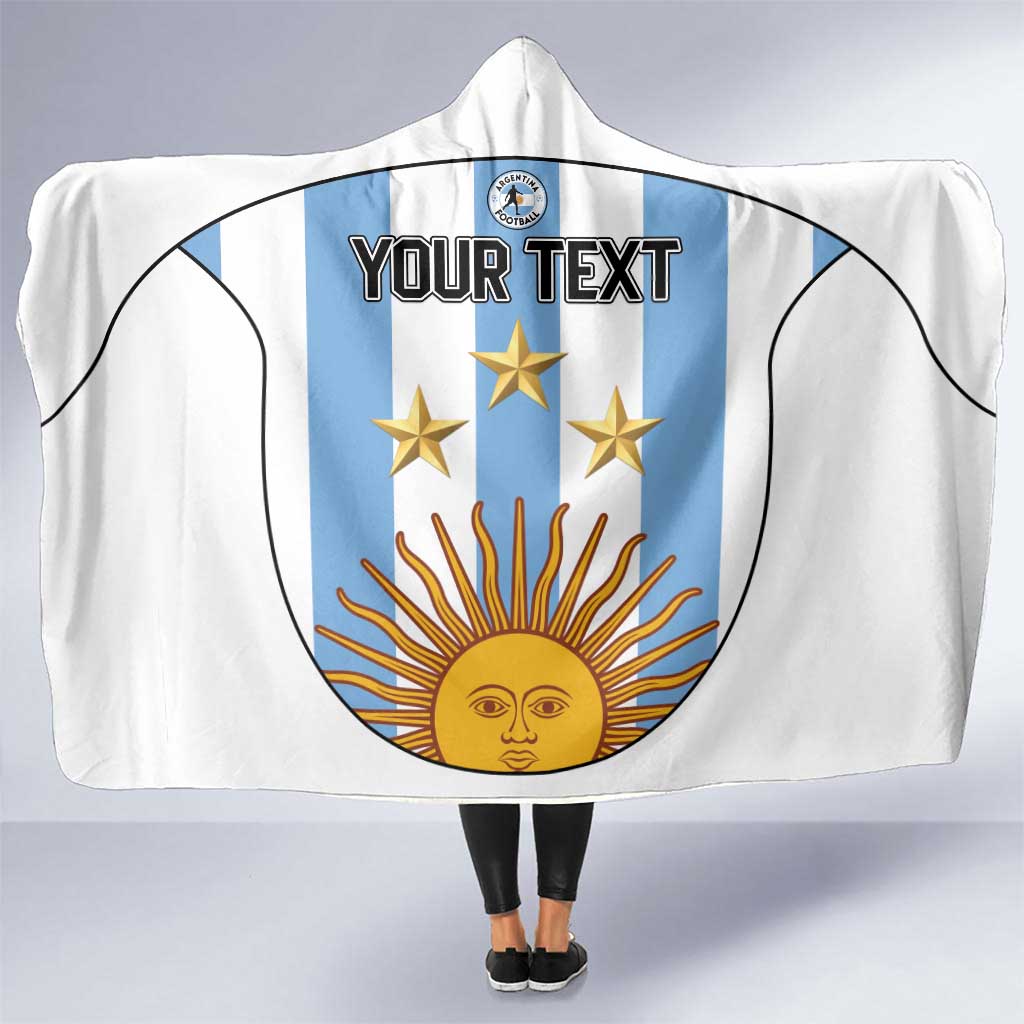 Custom Argentina Football Hooded Blanket Vamos Vamos Argentina