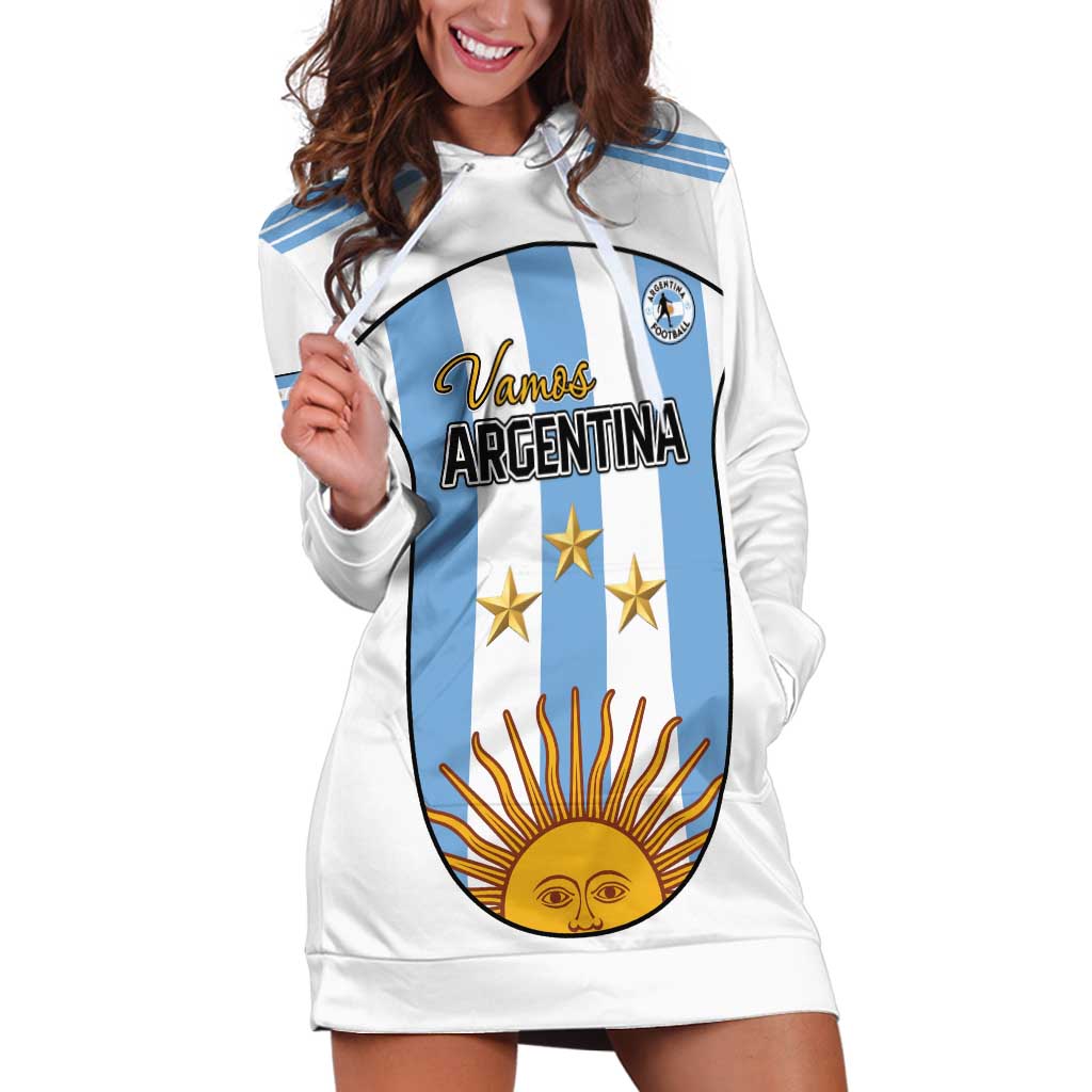 Custom Argentina Football Hoodie Dress Vamos Vamos Argentina
