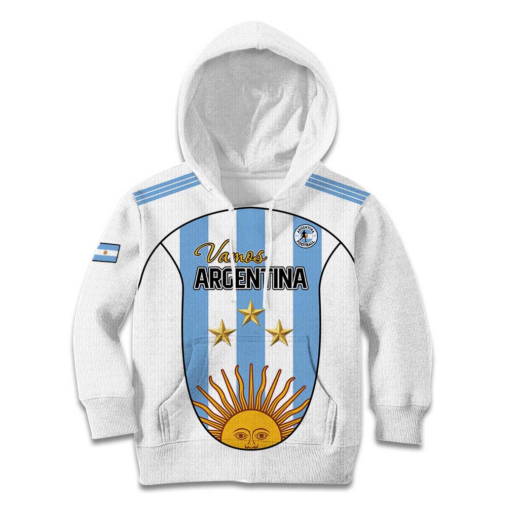 Custom Argentina Football Kid Hoodie Vamos Vamos Argentina