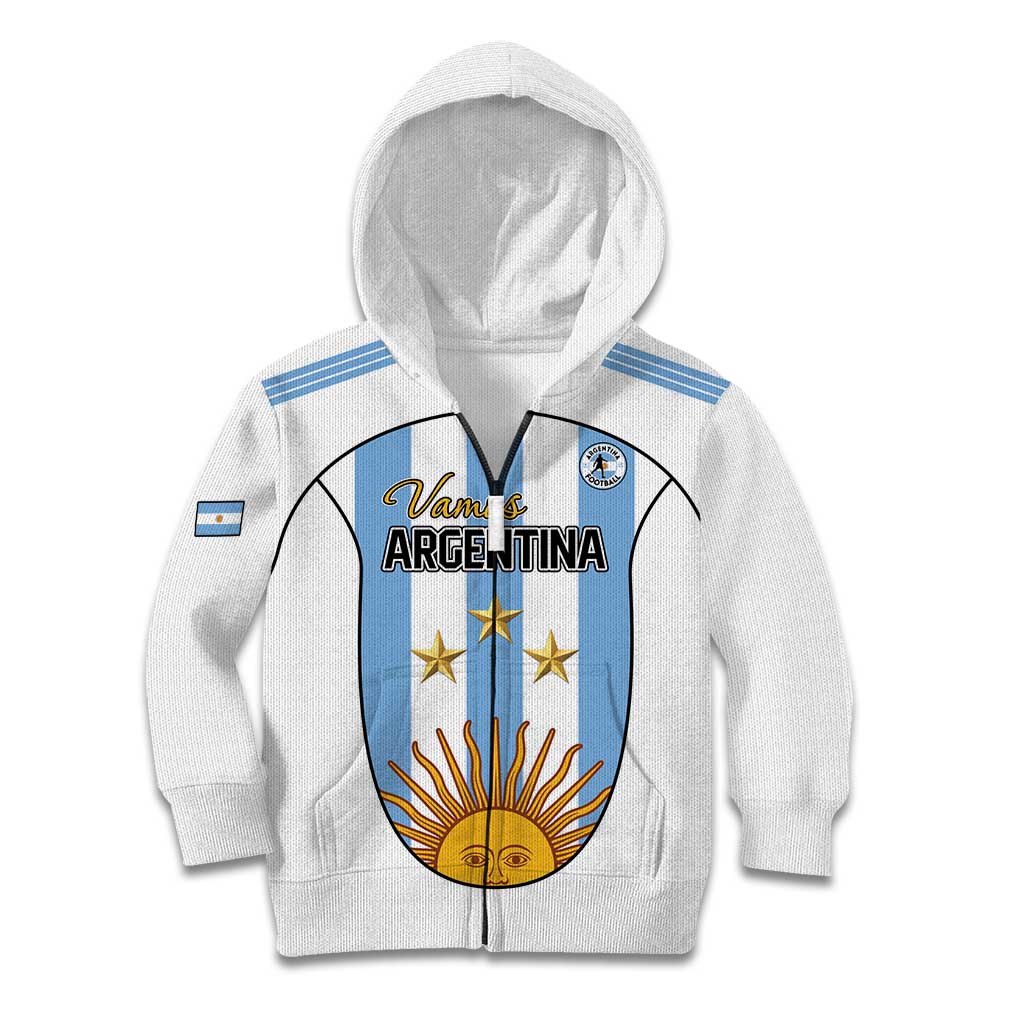 Custom Argentina Football Kid Hoodie Vamos Vamos Argentina