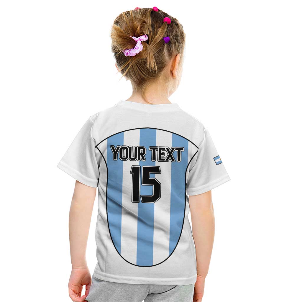 Custom Argentina Football Kid T Shirt Vamos Vamos Argentina