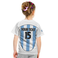 Custom Argentina Football Kid T Shirt Vamos Vamos Argentina