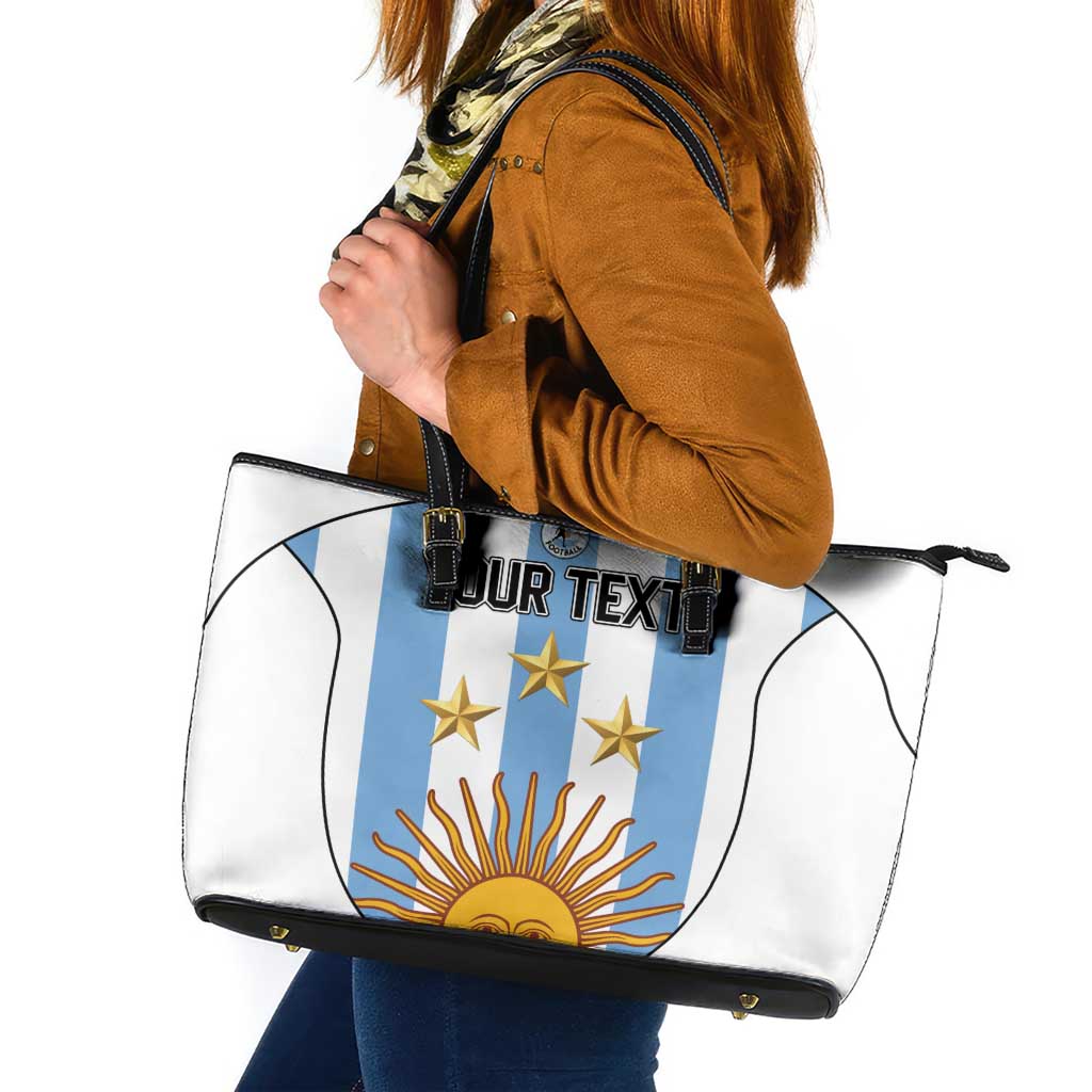 Custom Argentina Football Leather Tote Bag Vamos Vamos Argentina