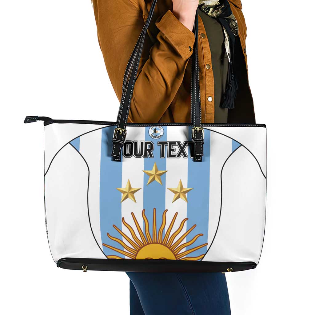Custom Argentina Football Leather Tote Bag Vamos Vamos Argentina