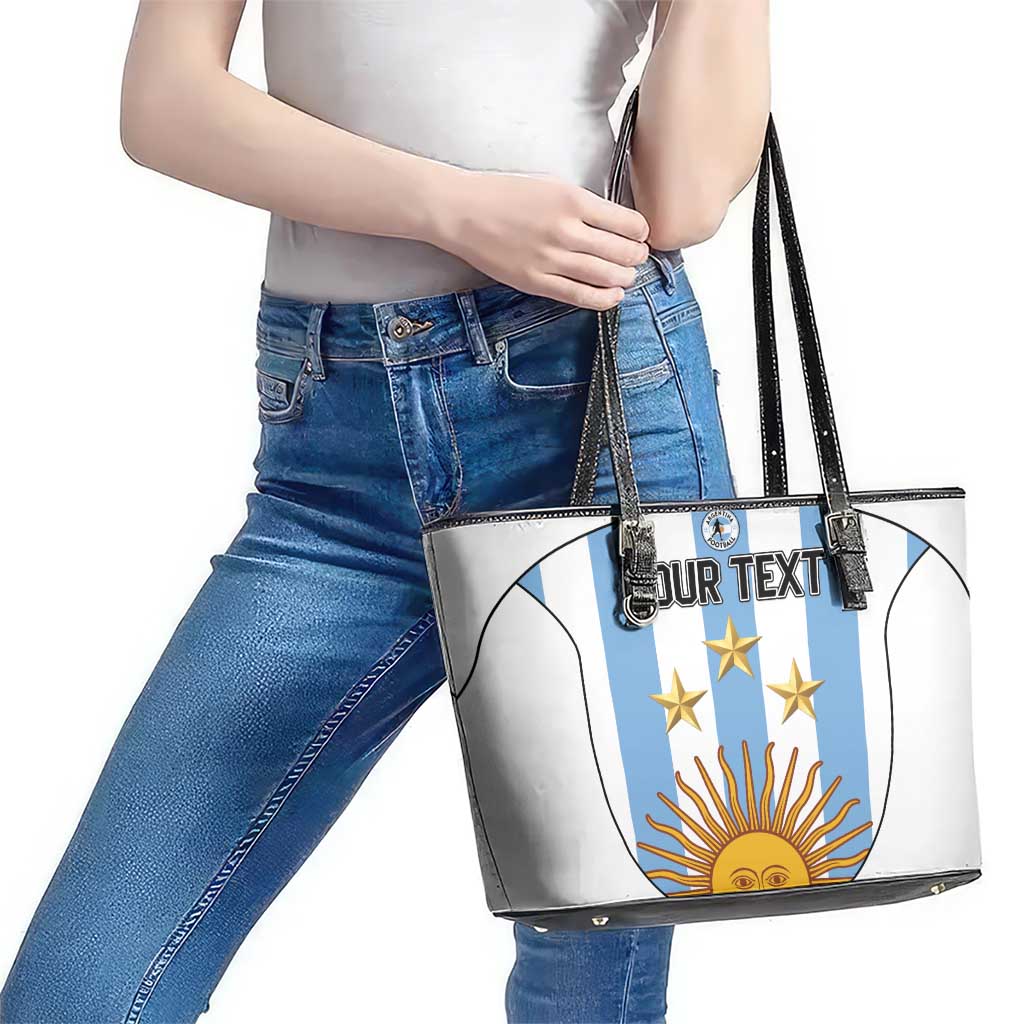 Custom Argentina Football Leather Tote Bag Vamos Vamos Argentina