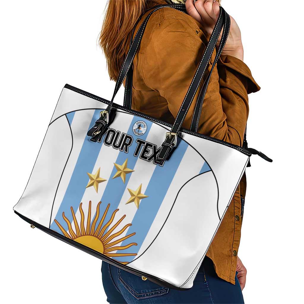 Custom Argentina Football Leather Tote Bag Vamos Vamos Argentina
