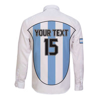 Custom Argentina Football Long Sleeve Button Shirt Vamos Vamos Argentina