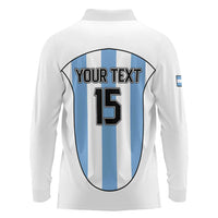 Custom Argentina Football Long Sleeve Polo Shirt Vamos Vamos Argentina