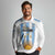 Custom Argentina Football Long Sleeve Polo Shirt Vamos Vamos Argentina