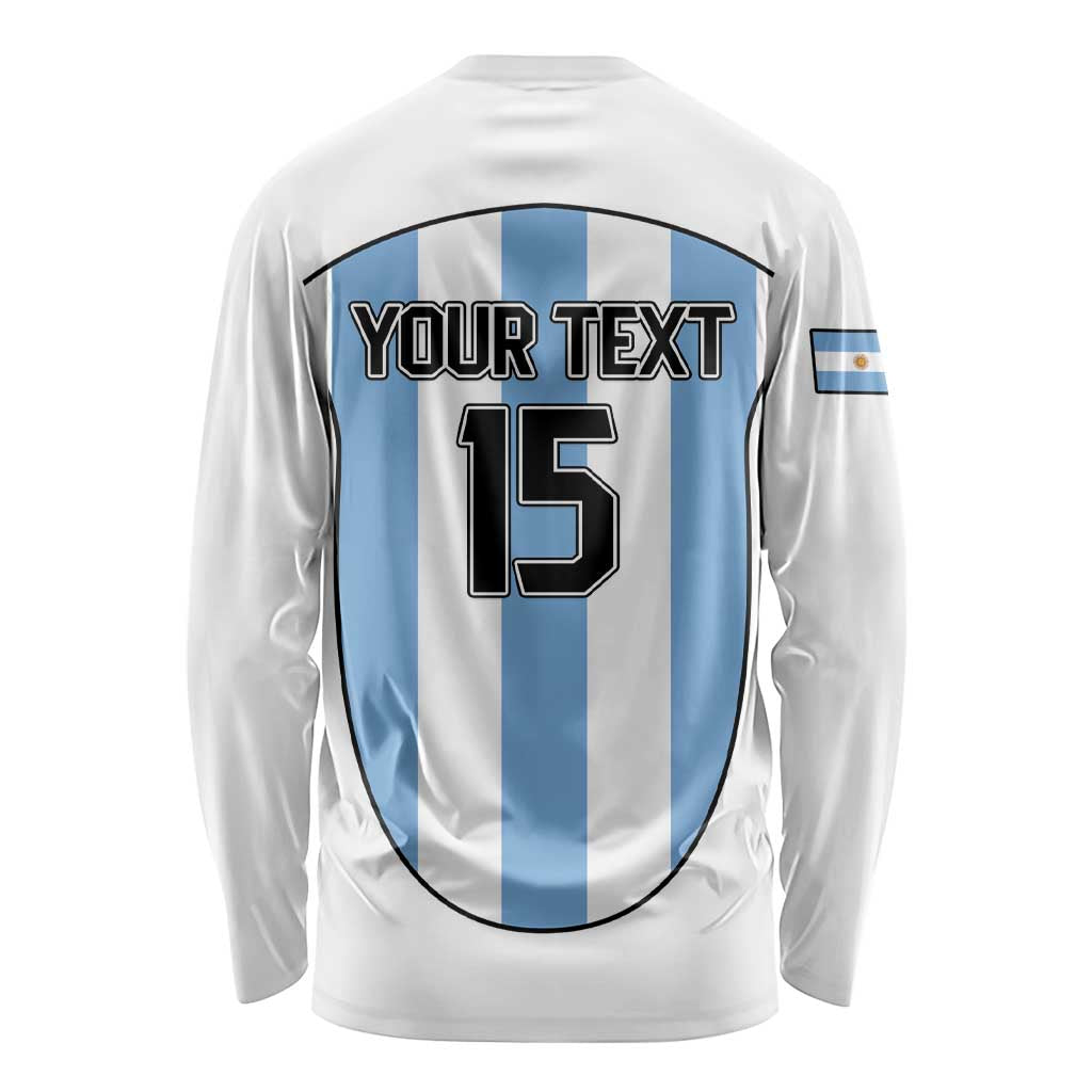 Custom Argentina Football Long Sleeve Shirt Vamos Vamos Argentina