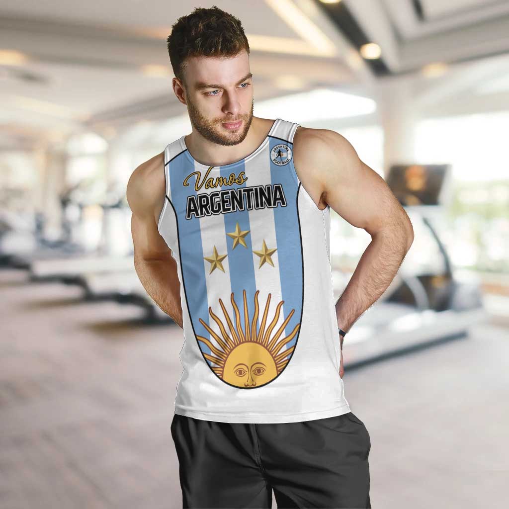 Custom Argentina Football Men Tank Top Vamos Vamos Argentina