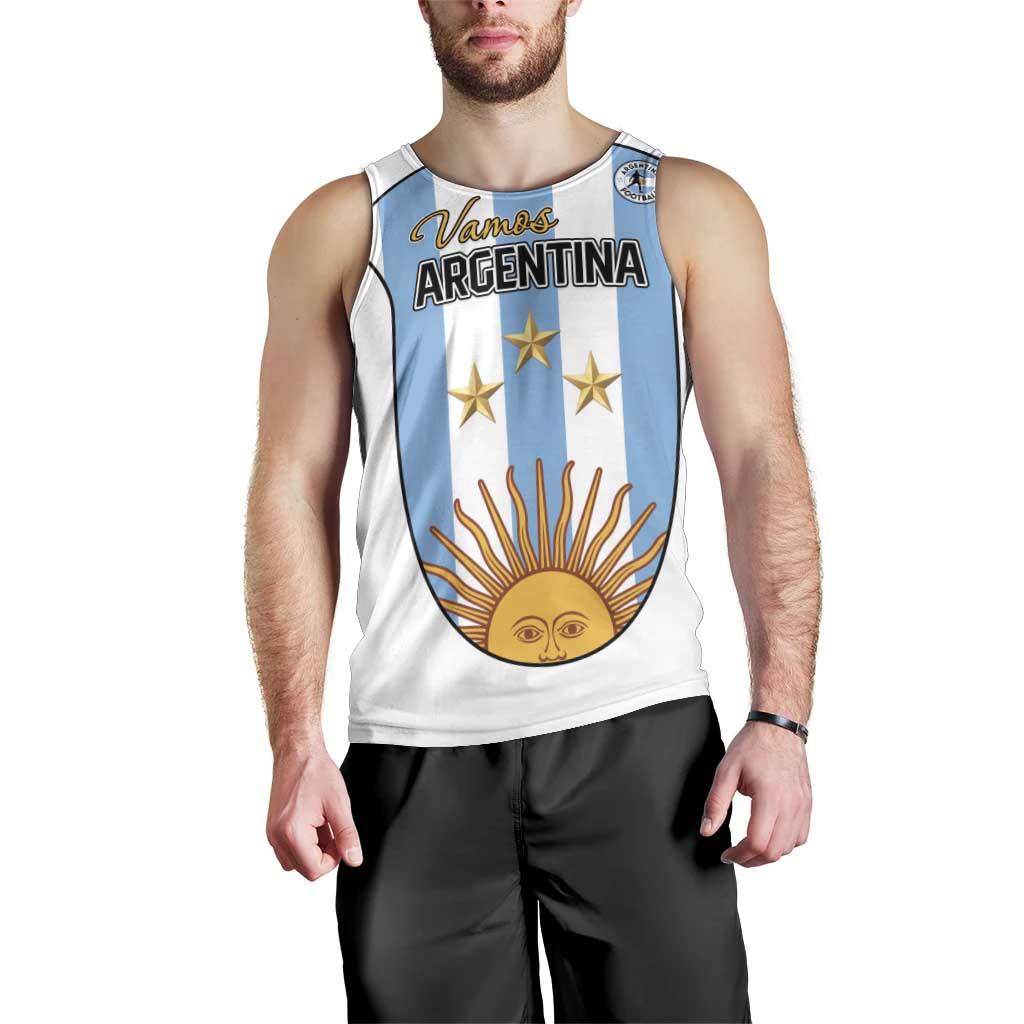 Custom Argentina Football Men Tank Top Vamos Vamos Argentina