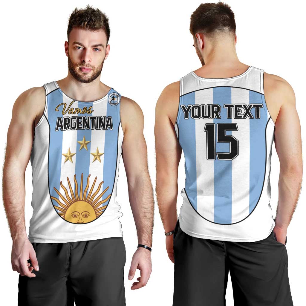 Custom Argentina Football Men Tank Top Vamos Vamos Argentina