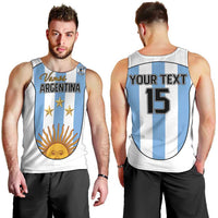 Custom Argentina Football Men Tank Top Vamos Vamos Argentina