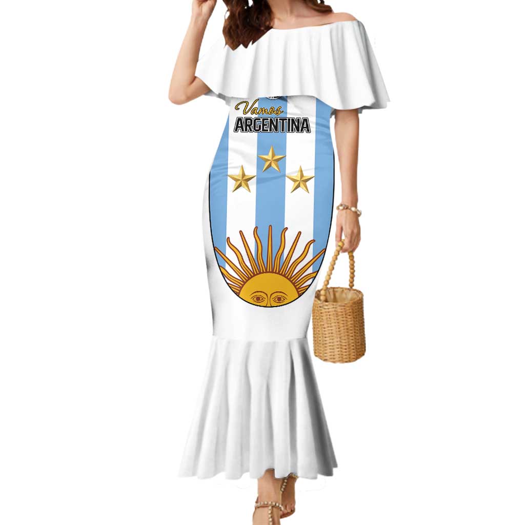 Custom Argentina Football Mermaid Dress Vamos Vamos Argentina
