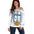 Custom Argentina Football Off Shoulder Sweater Vamos Vamos Argentina