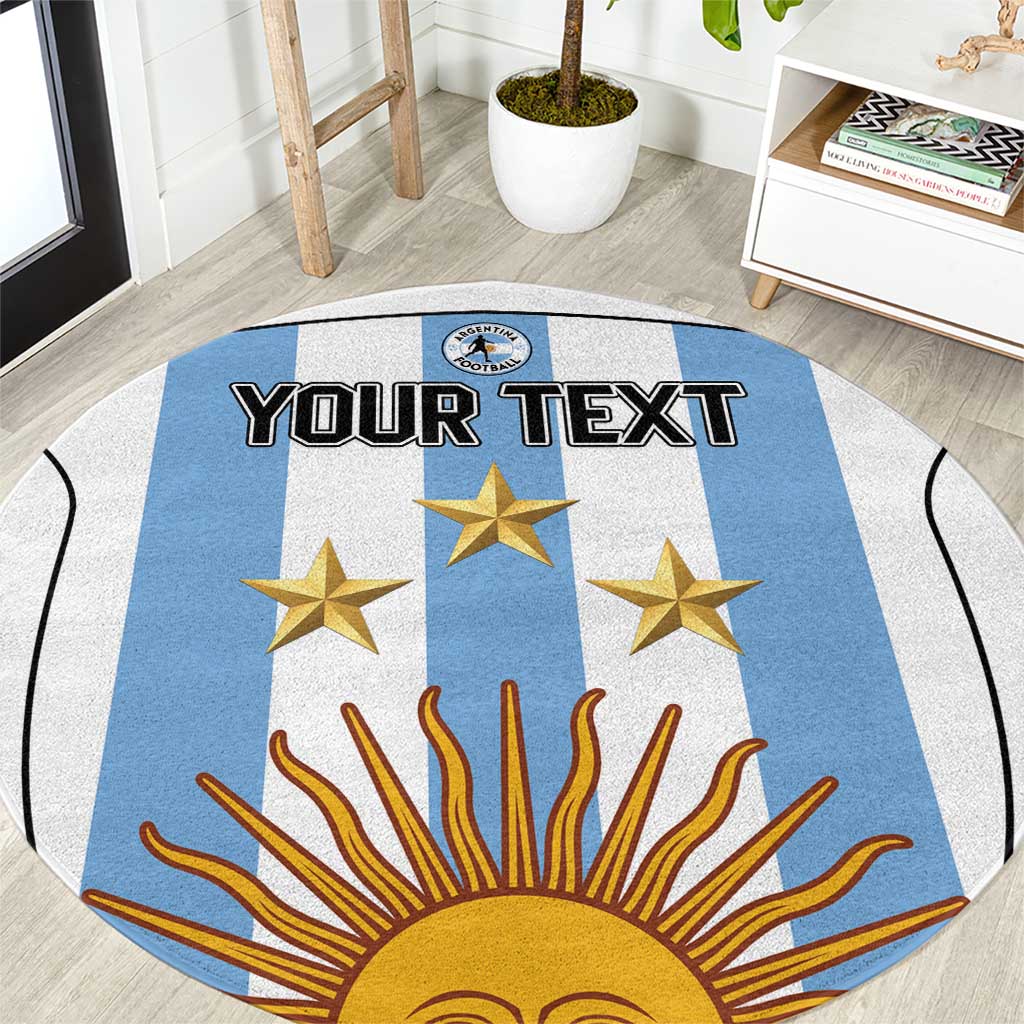 Custom Argentina Football Round Carpet Vamos Vamos Argentina