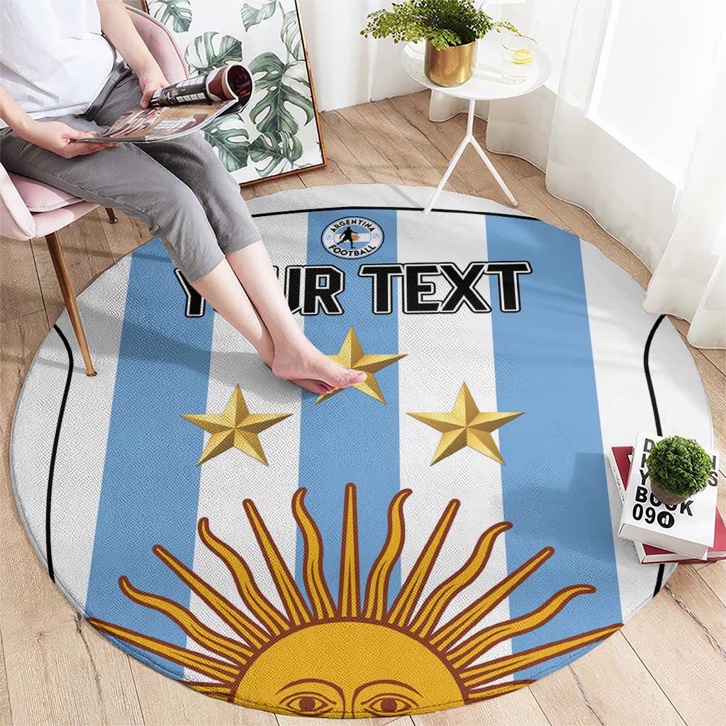 Custom Argentina Football Round Carpet Vamos Vamos Argentina