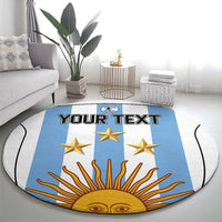 Custom Argentina Football Round Carpet Vamos Vamos Argentina