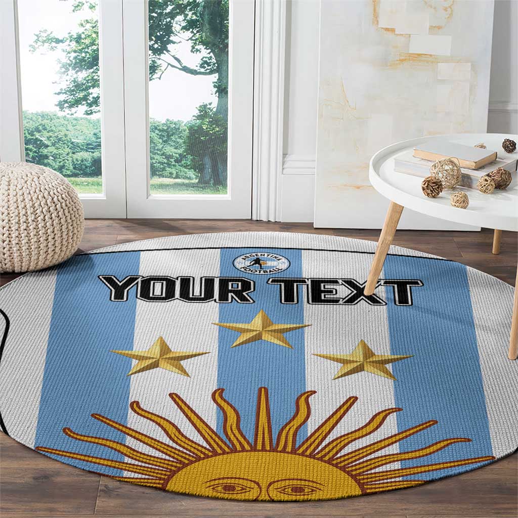 Custom Argentina Football Round Carpet Vamos Vamos Argentina