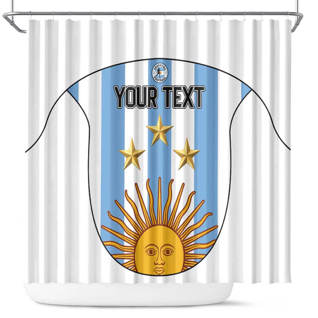 Custom Argentina Football Shower Curtain Vamos Vamos Argentina