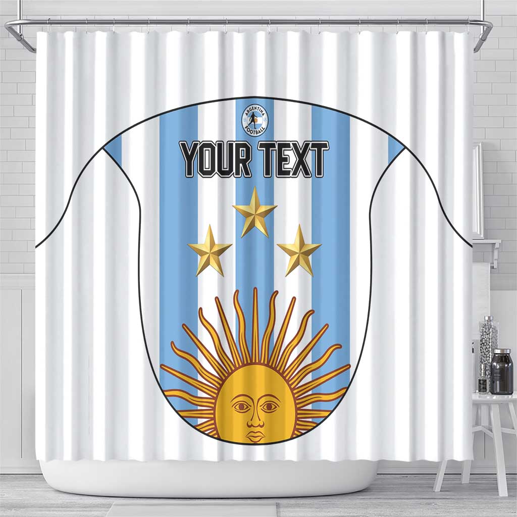 Custom Argentina Football Shower Curtain Vamos Vamos Argentina