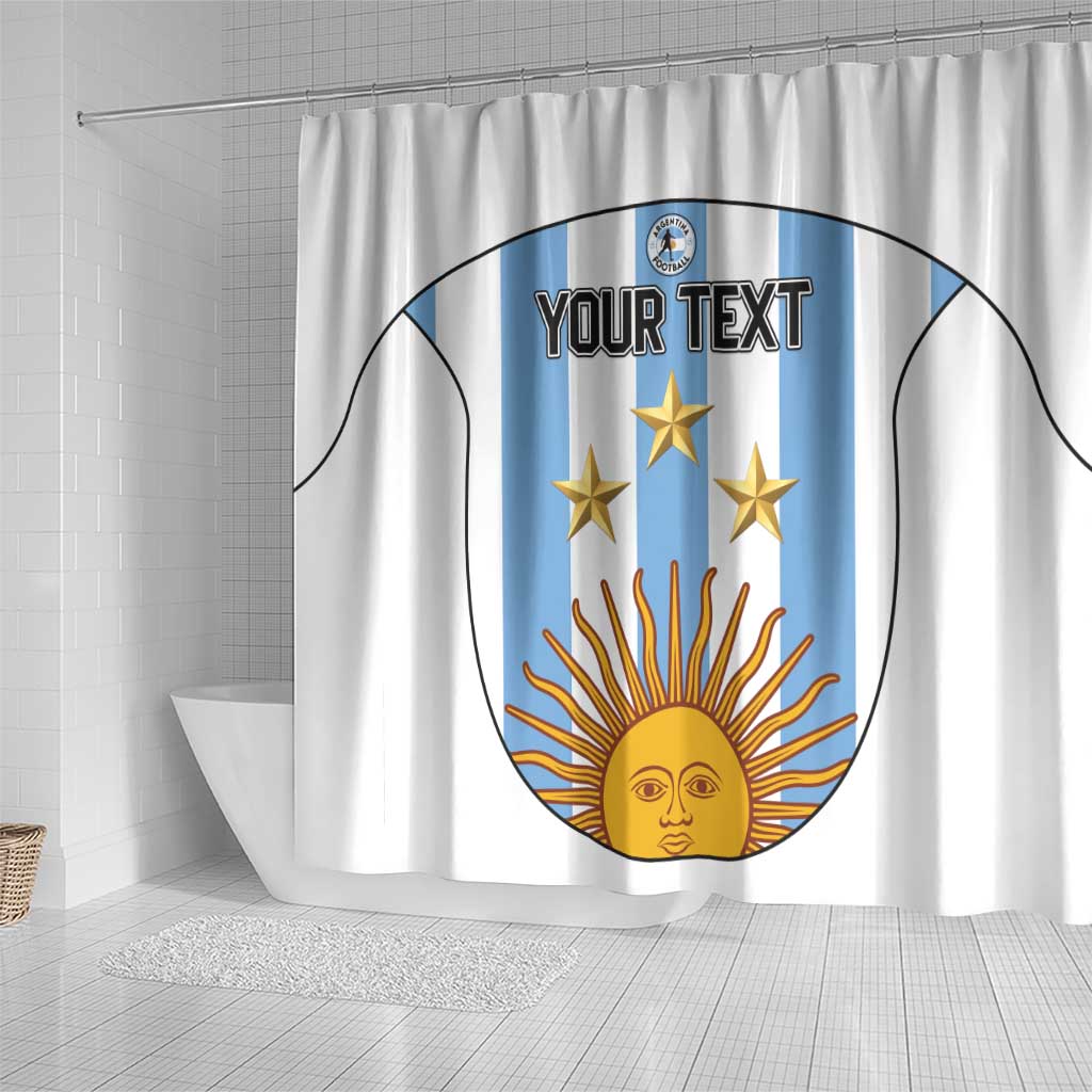 Custom Argentina Football Shower Curtain Vamos Vamos Argentina