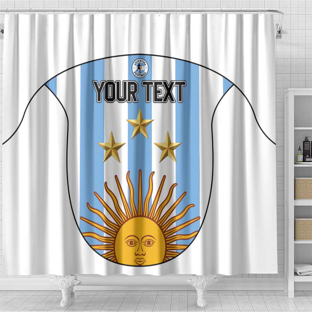 Custom Argentina Football Shower Curtain Vamos Vamos Argentina