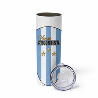 Custom Argentina Football Skinny Tumbler Vamos Vamos Argentina