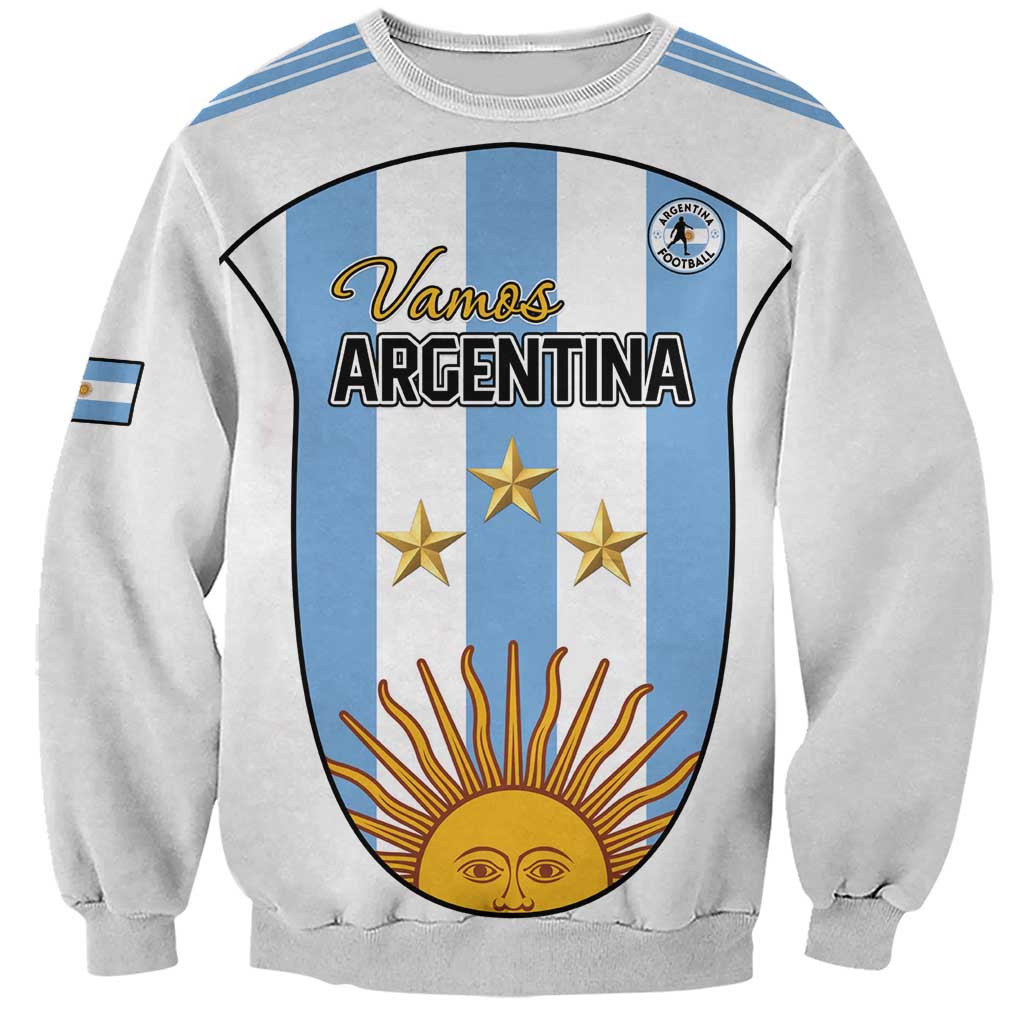 Custom Argentina Football Sweatshirt Vamos Vamos Argentina