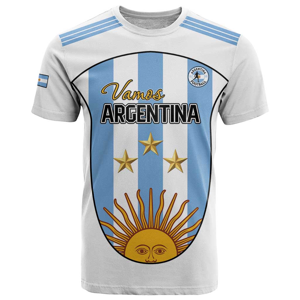 Custom Argentina Football T Shirt Vamos Vamos Argentina