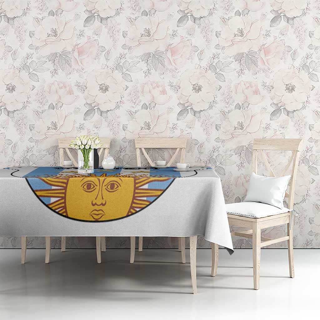 Custom Argentina Football Tablecloth Vamos Vamos Argentina