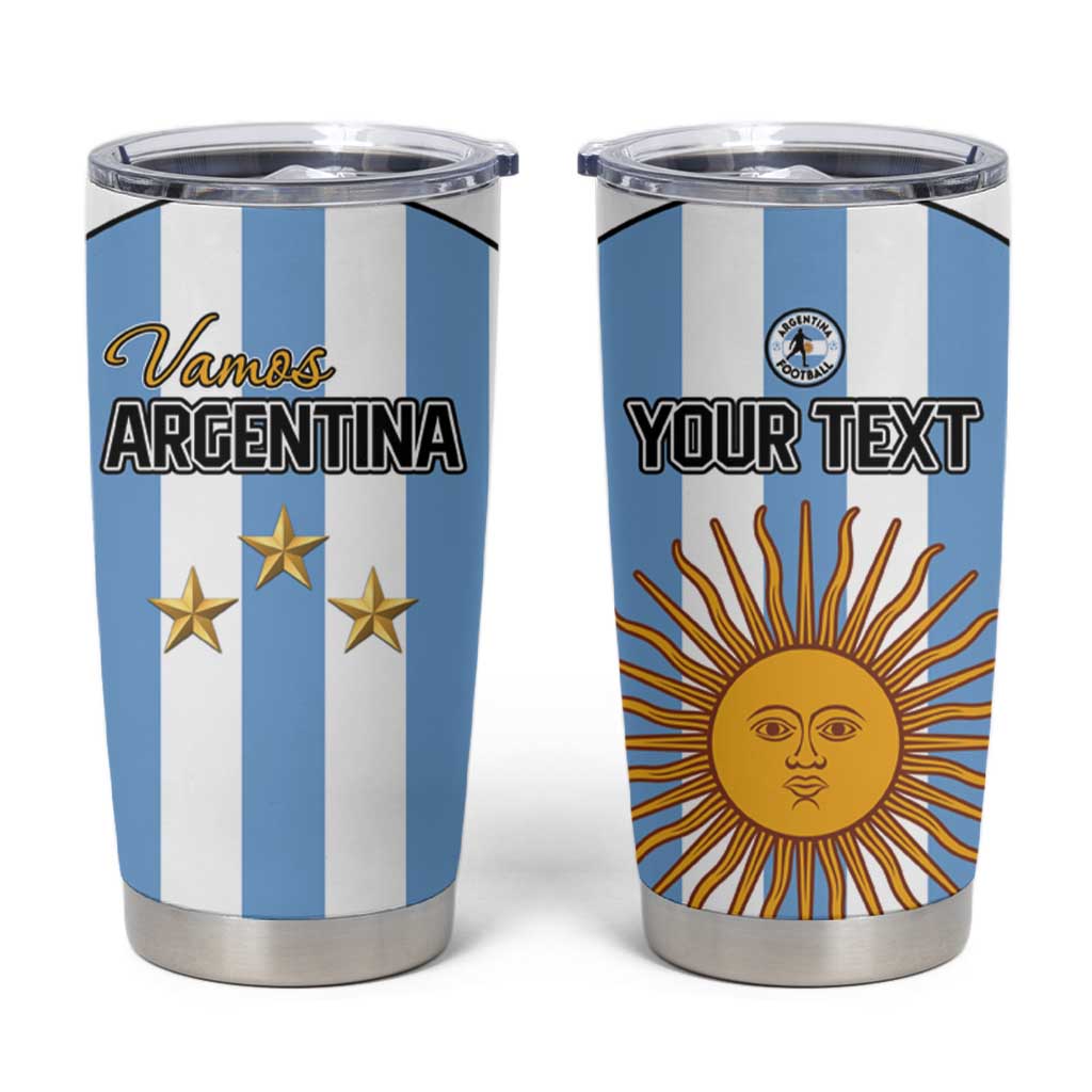 Custom Argentina Football Tumbler Cup Vamos Vamos Argentina