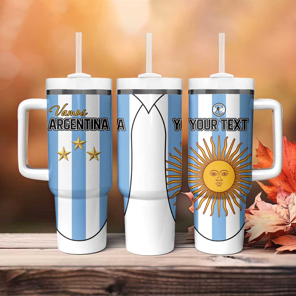 Custom Argentina Football Tumbler With Handle Vamos Vamos Argentina