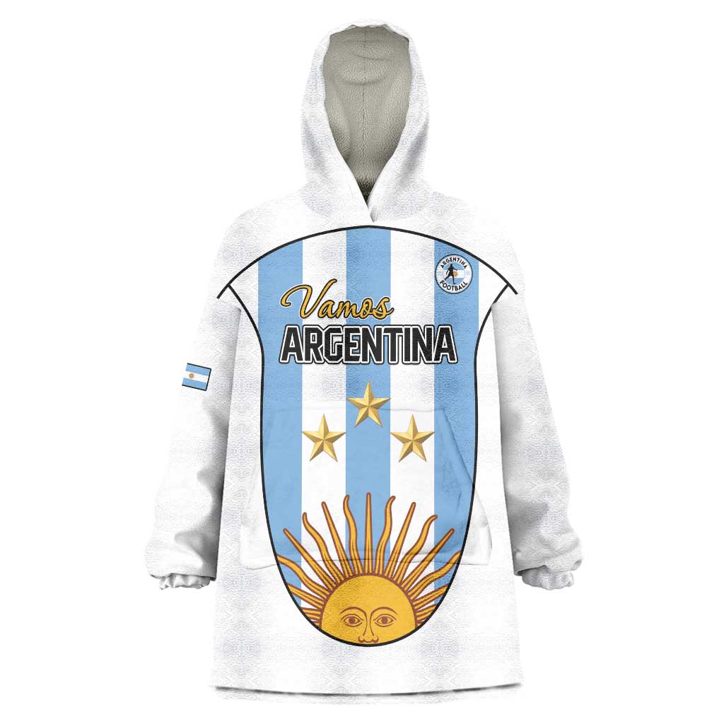 Custom Argentina Football Wearable Blanket Hoodie Vamos Vamos Argentina