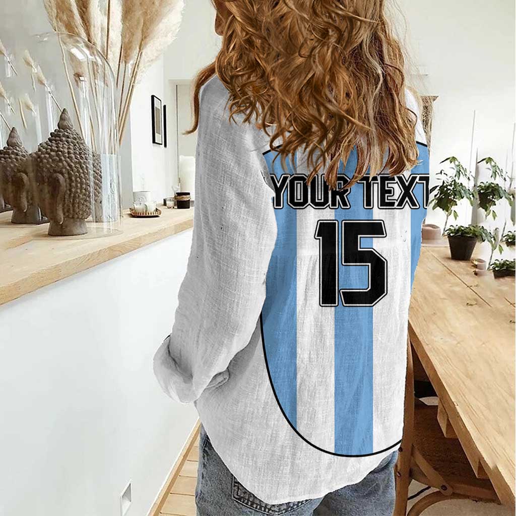 Custom Argentina Football Women Casual Shirt Vamos Vamos Argentina