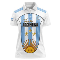 Custom Argentina Football Women Polo Shirt Vamos Vamos Argentina