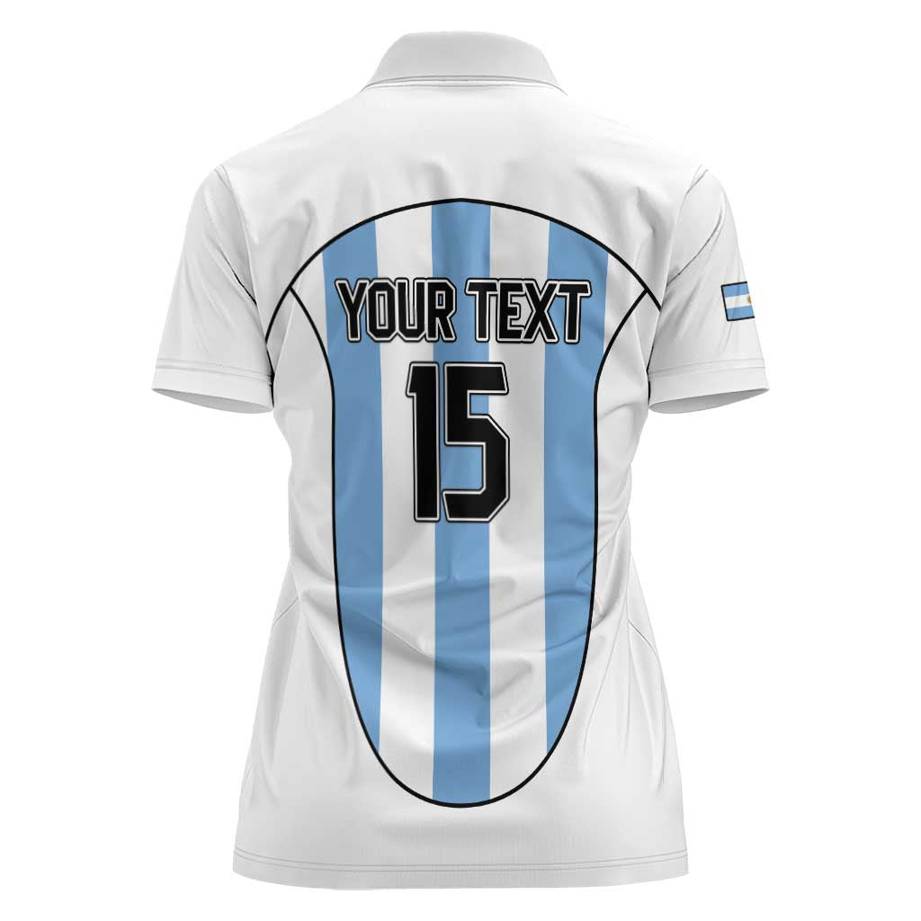 Custom Argentina Football Women Polo Shirt Vamos Vamos Argentina
