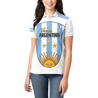 Custom Argentina Football Women Polo Shirt Vamos Vamos Argentina