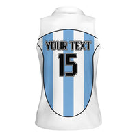 Custom Argentina Football Women Sleeveless Polo Shirt Vamos Vamos Argentina