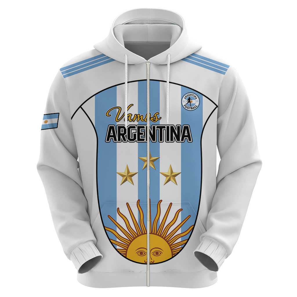 Custom Argentina Football Zip Hoodie Vamos Vamos Argentina