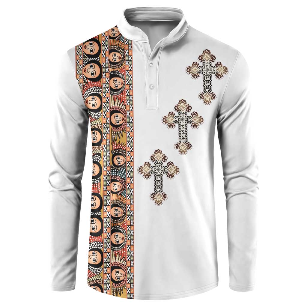 Ethiopia Angels Tilet Button Sweatshirt Ethiopian Cross