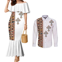 Ethiopia Angels Tilet Couples Matching Mermaid Dress and Long Sleeve Button Shirt Ethiopian Cross