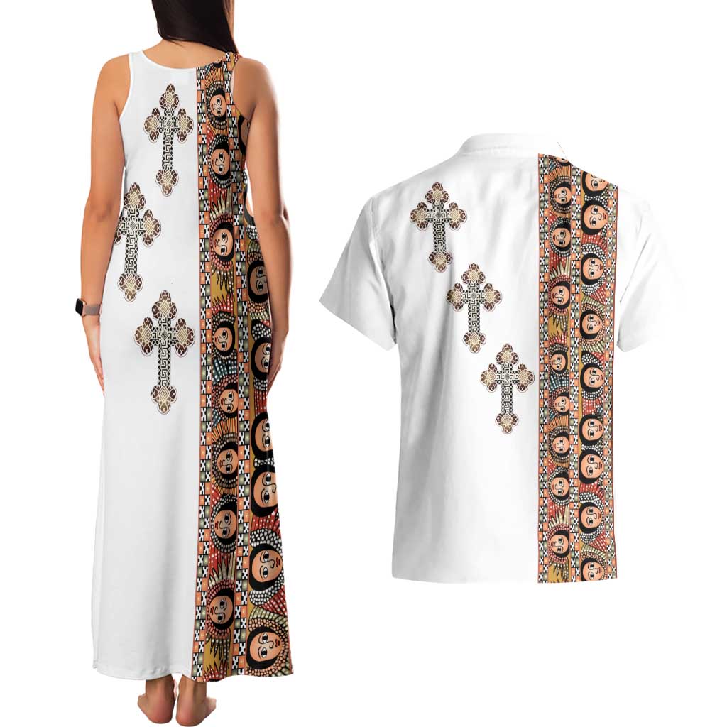 Ethiopia Angels Tilet Couples Matching Tank Maxi Dress and Hawaiian Shirt Ethiopian Cross