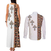 Ethiopia Angels Tilet Couples Matching Tank Maxi Dress and Long Sleeve Button Shirt Ethiopian Cross