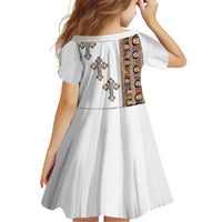 Ethiopia Angels Tilet Family Matching Long Sleeve Bodycon Dress and Hawaiian Shirt Ethiopian Cross